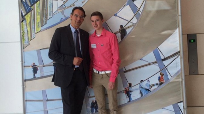 Ingbert Liebing und Carlton Swartzendruber auf der Fraktionsebene des Deutschen Bundestages